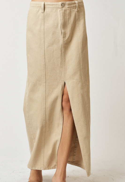 Taupe Casual Skirt