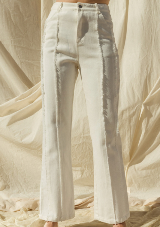 White Frayed Jeans