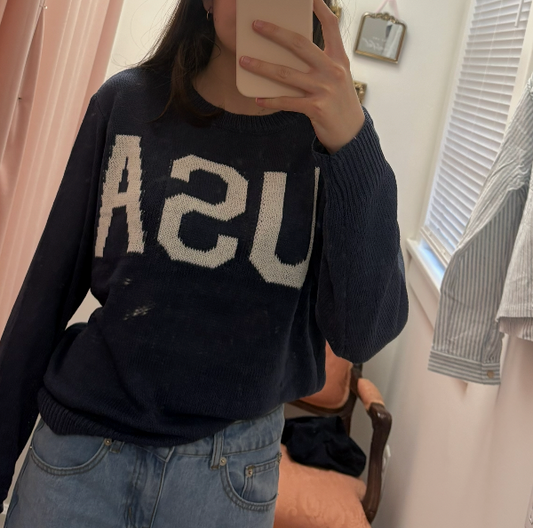 Navy "USA" Sweater