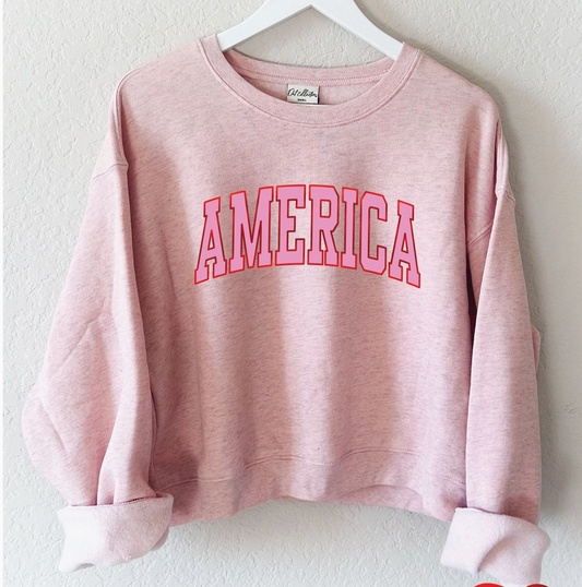 Pink "America" Sweatshirt