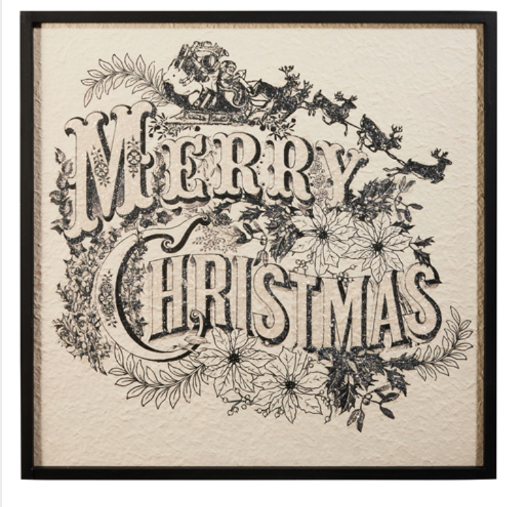 Merry Christmas Vintage Christmas Wall Art