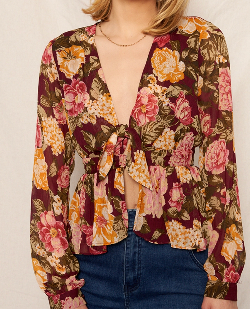 Plum Ruffle Top