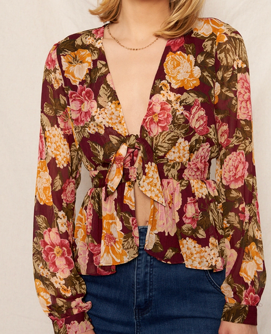 Plum Ruffle Top