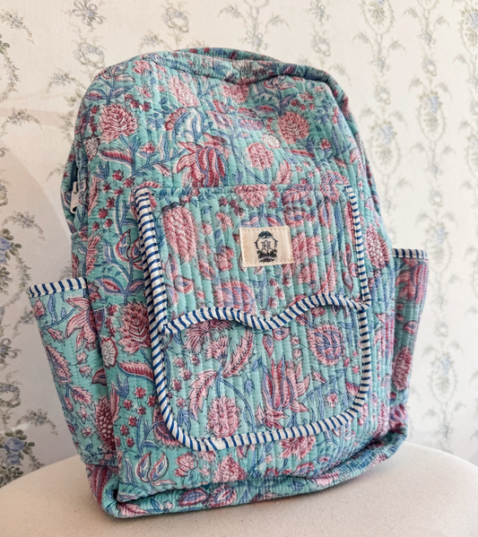Blue Floral Backpack