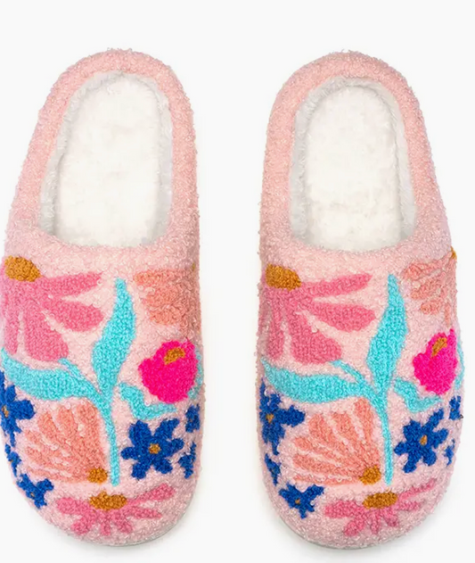 Pink Floral Slippers