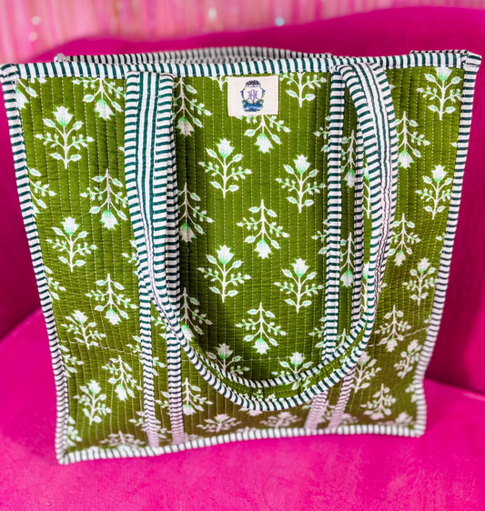 Emerald Bay Large Quilted Tote