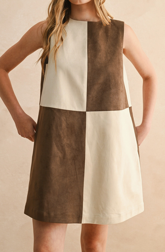 Caroline Suede Shift Dress