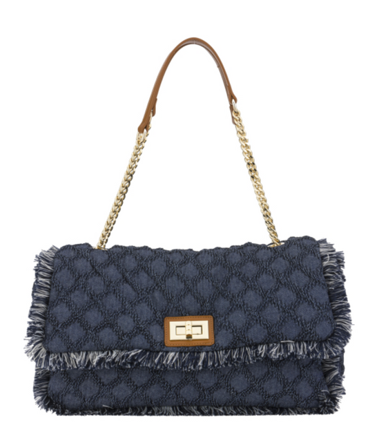Alex Max Navy Rectangle Shoulder Bag
