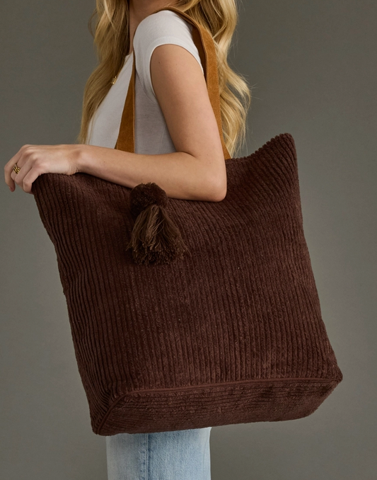 Brown Corduroy Tote