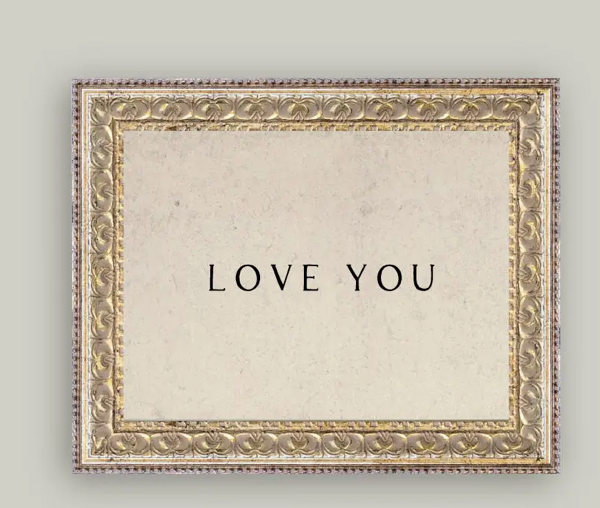 Love You Framed Antique Art