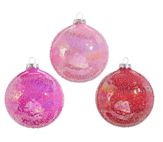 Pink Glitter Ball Ornament