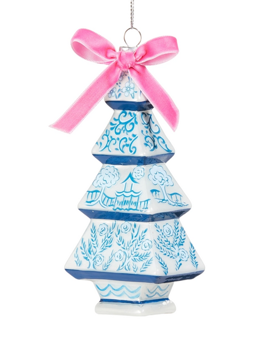 Chinoiserie Glass Tree Ornament