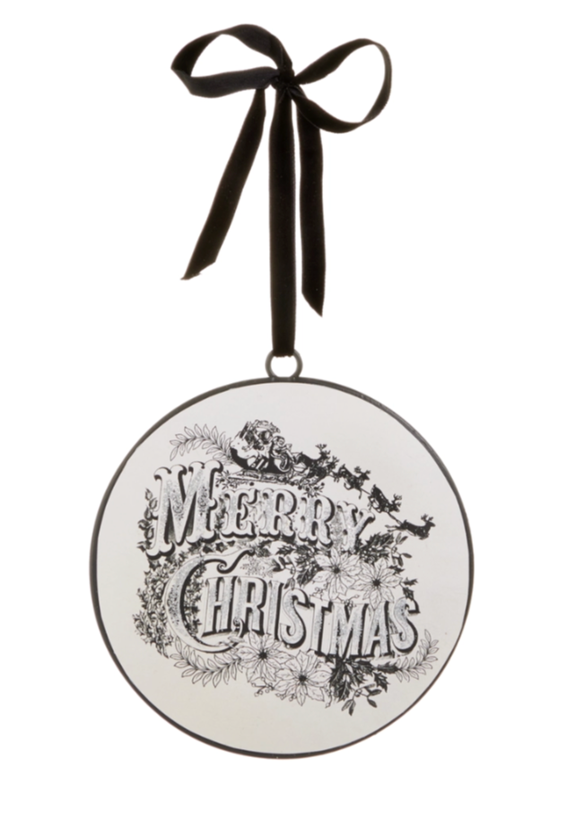 Vintage Merry Christmas Disc Ornament