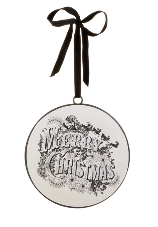 Vintage Merry Christmas Disc Ornament