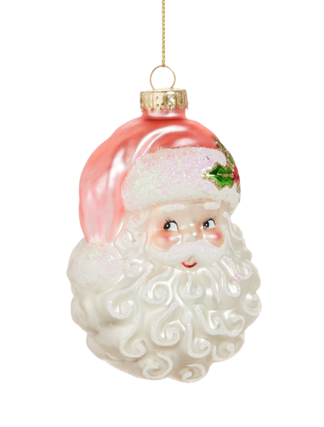 Pink Santa Ornament