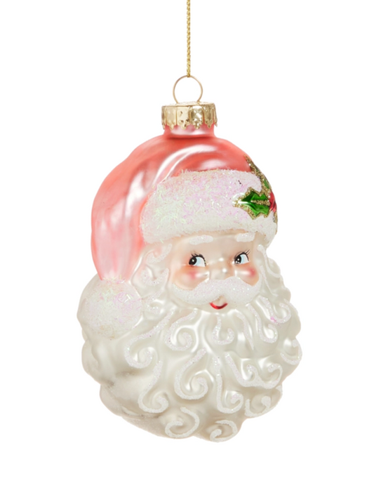 Pink Santa Ornament