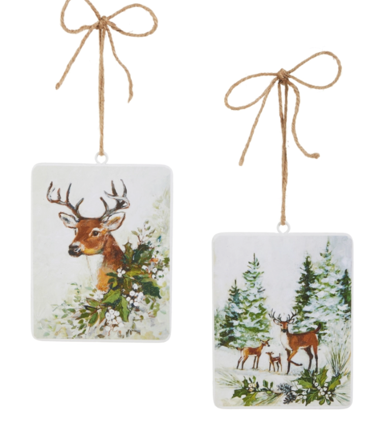 Forest Deer Rectangle Ornament