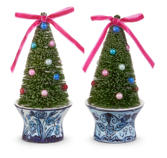 Bottle Brush Tree in Chinoiserie Pot