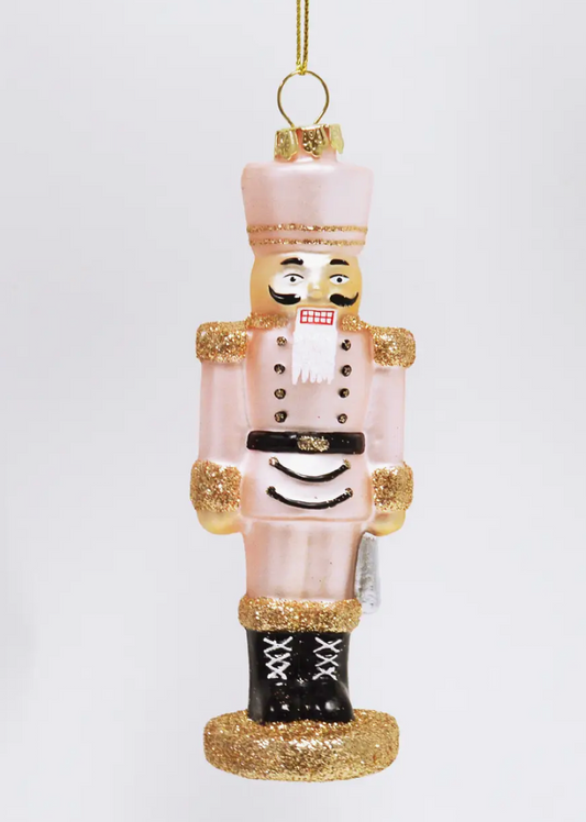Pink Nutcracker Boxed Glass Ornament