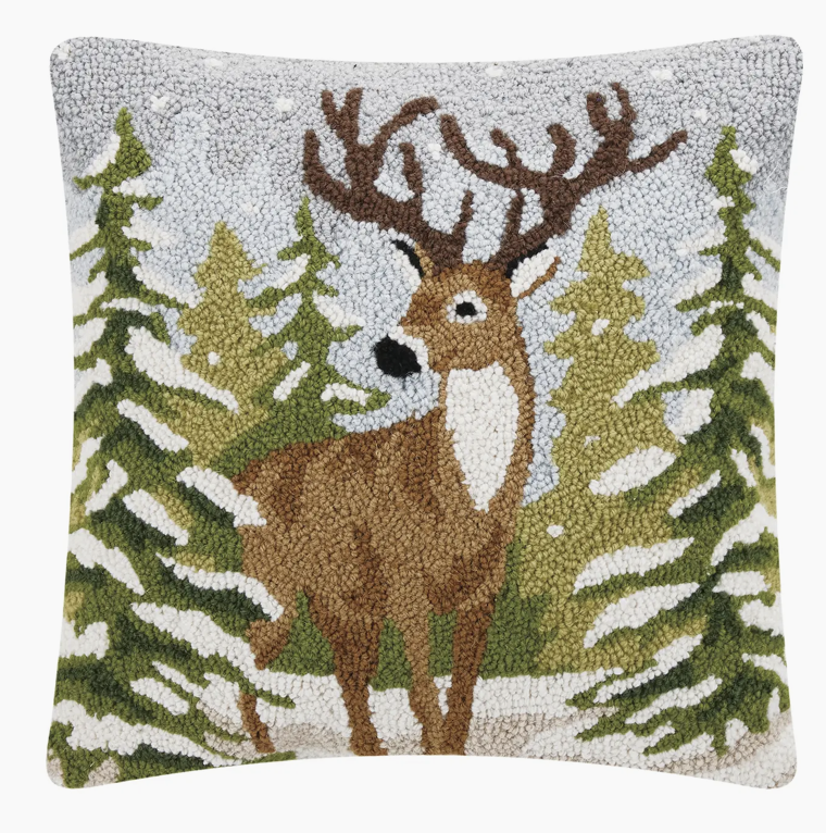 Snowfall Deer Hook Pillow