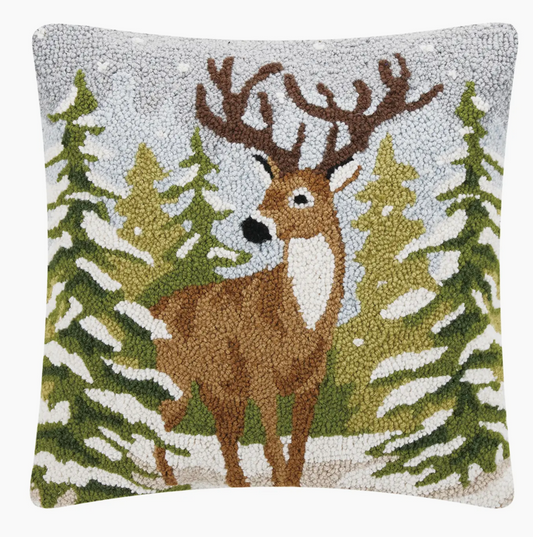 Snowfall Deer Hook Pillow