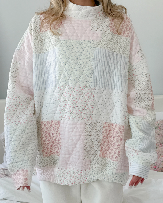 Quilted Pastel Mockneck