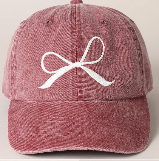 Burgundy Bow Hat