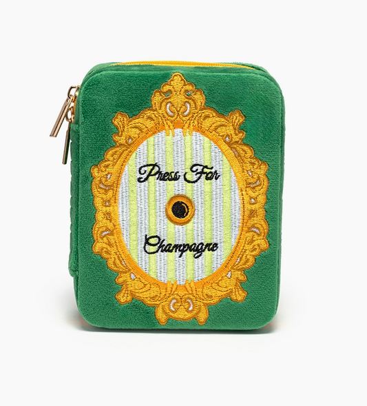 Velvet "Press for Champagne" Jewelry Organizer