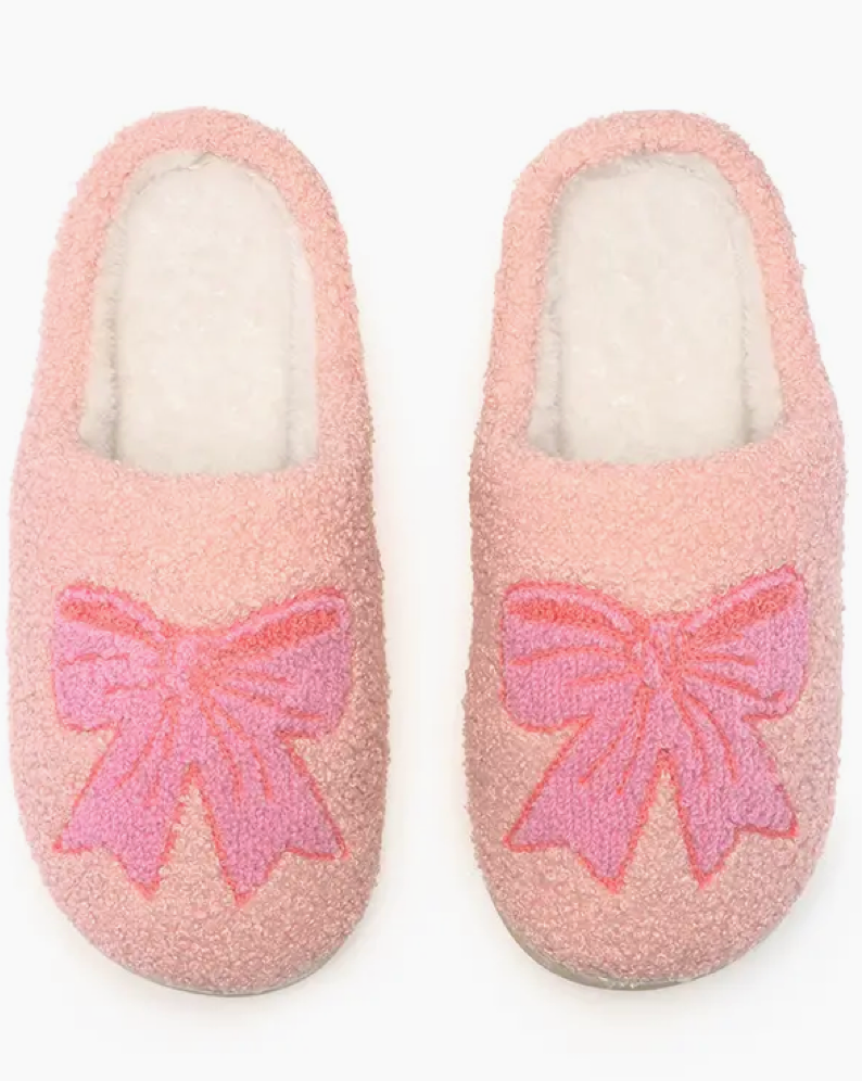 Pink Bow Slippers