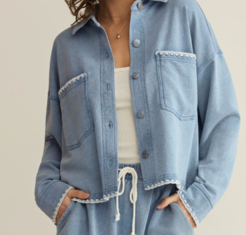Z Supply All Day Crop Whipstitch Jacket