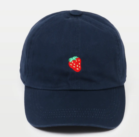 Navy Strawberry Hat