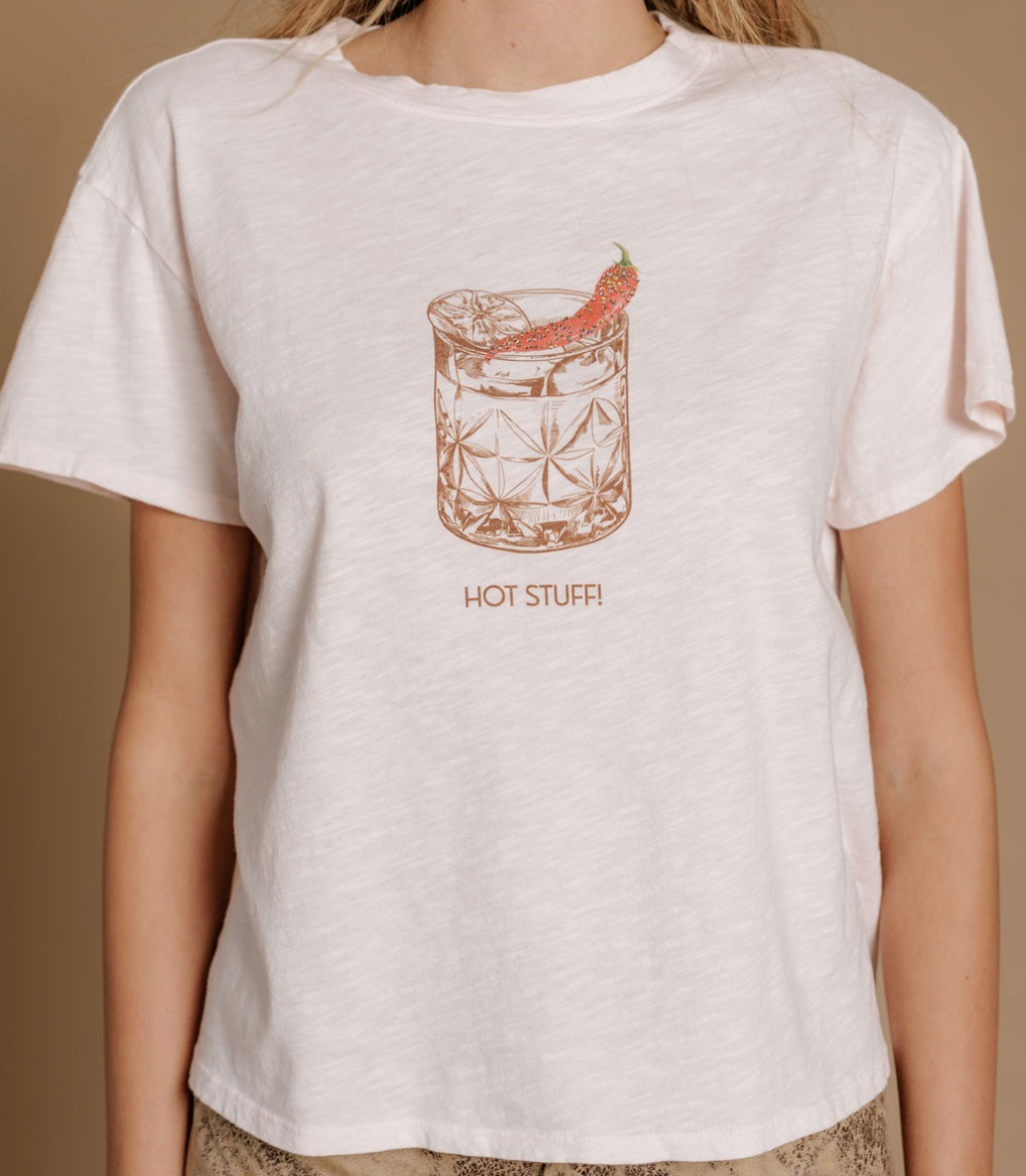 "Hot Stuff" Cap Sleeve Tee