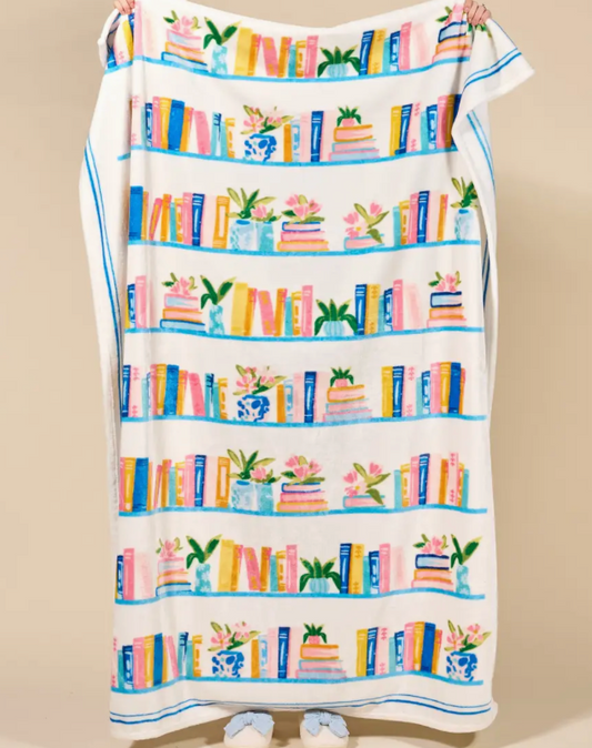 Book Shelfie Snuggle Up Plush Blanket