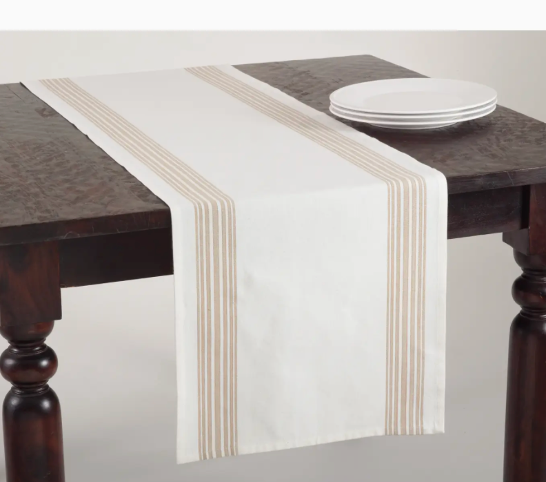 Natural Striped Design Runner