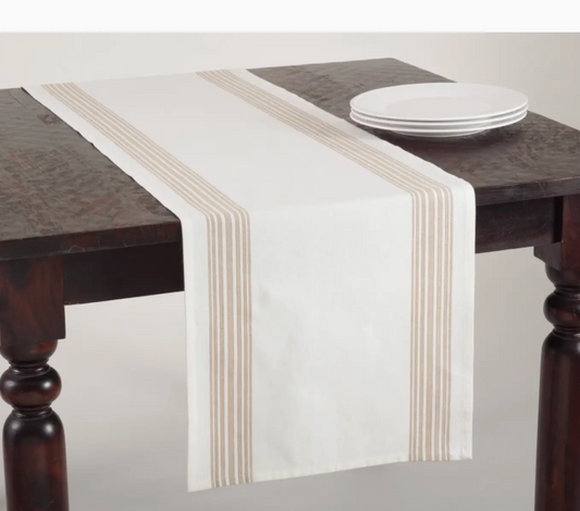 Natural Striped Design Runner