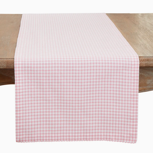 Pink Gingham Table Runner