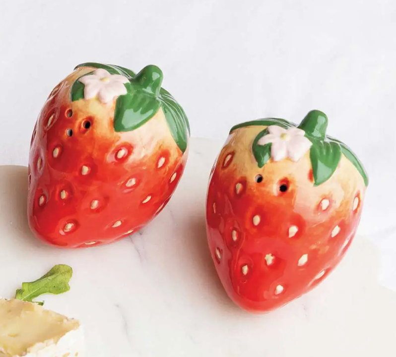 Strawberry Salt + Pepper Shakers