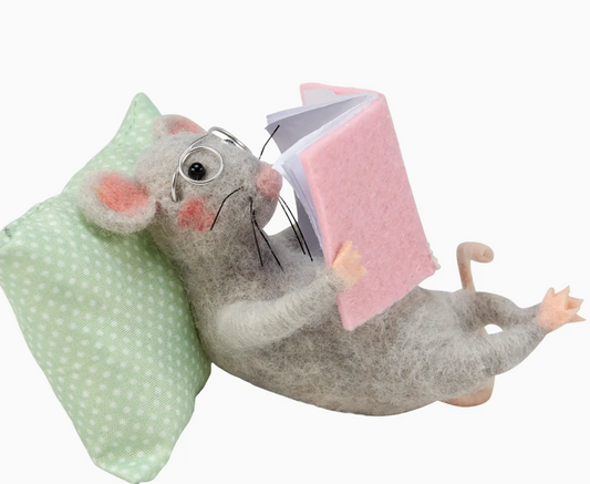 Reading Pillow Mouse Critter