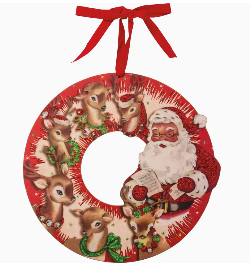 Red Retro Santa Wreath