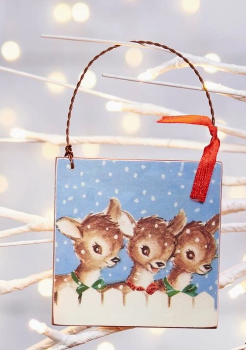 Postcard Deer Ornament