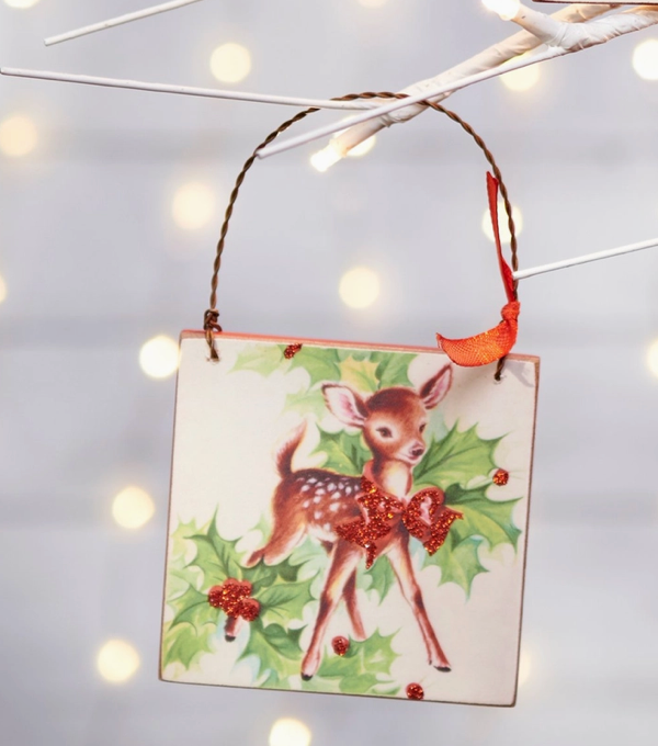 Postcard Deer Ornament
