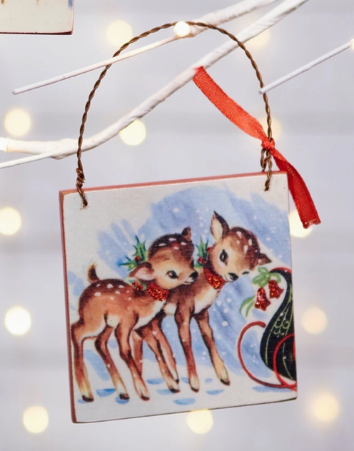 Postcard Deer Ornament