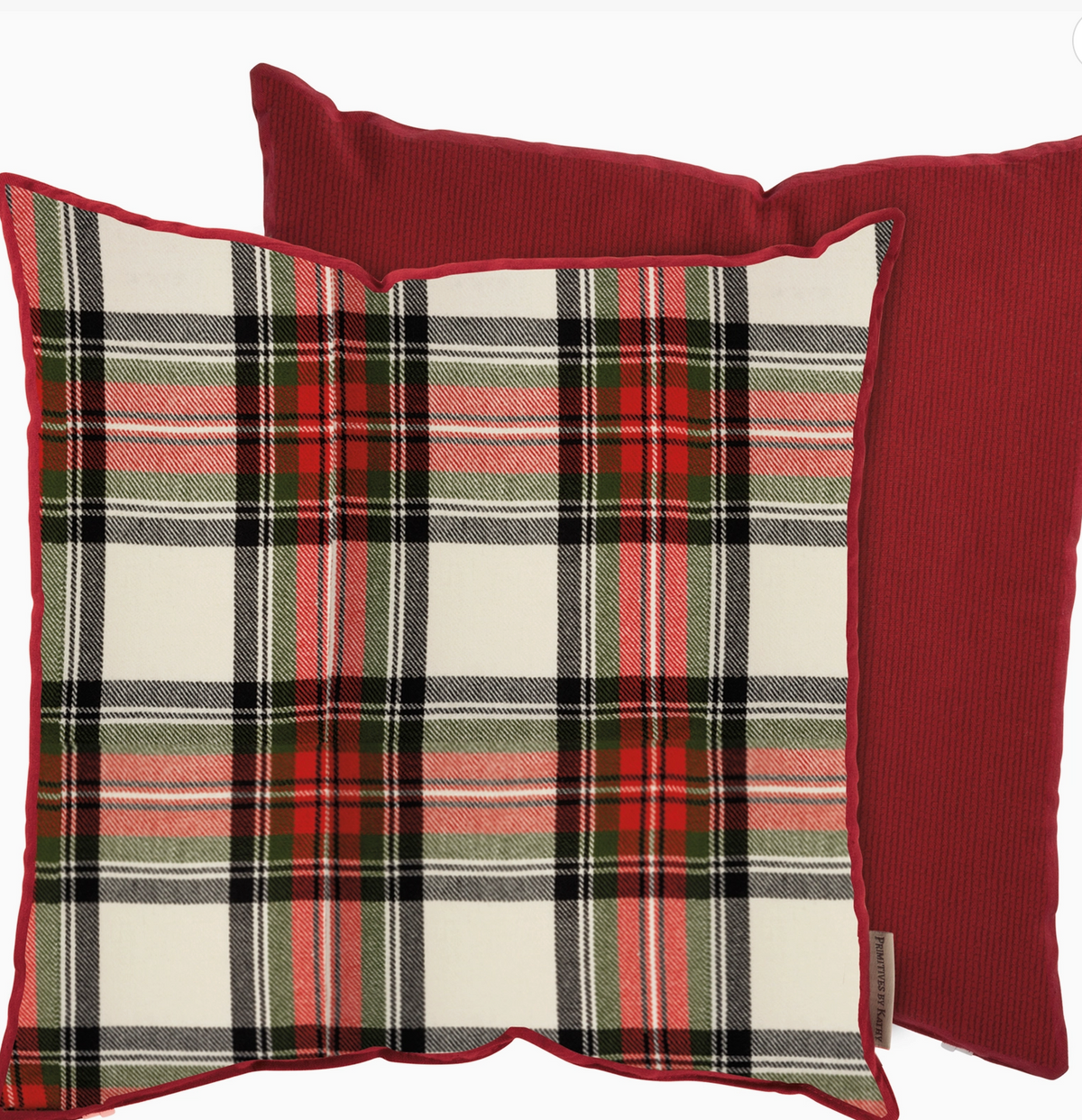 Cream Plaid Pillow