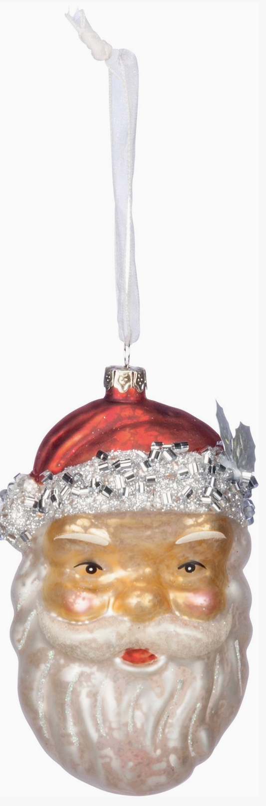 Glass Santa Face Ornament