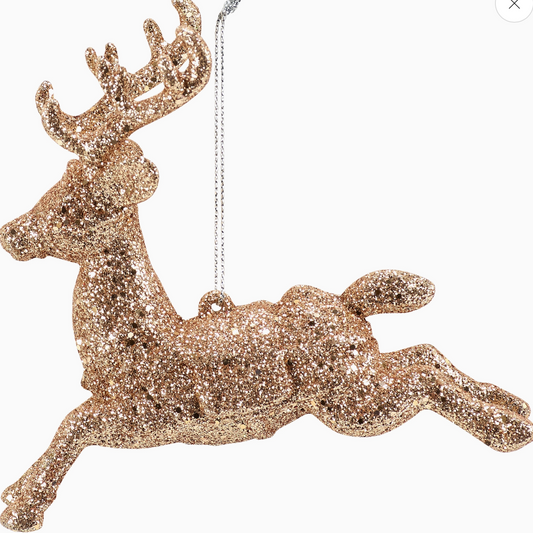 Glitter Deer Ornament