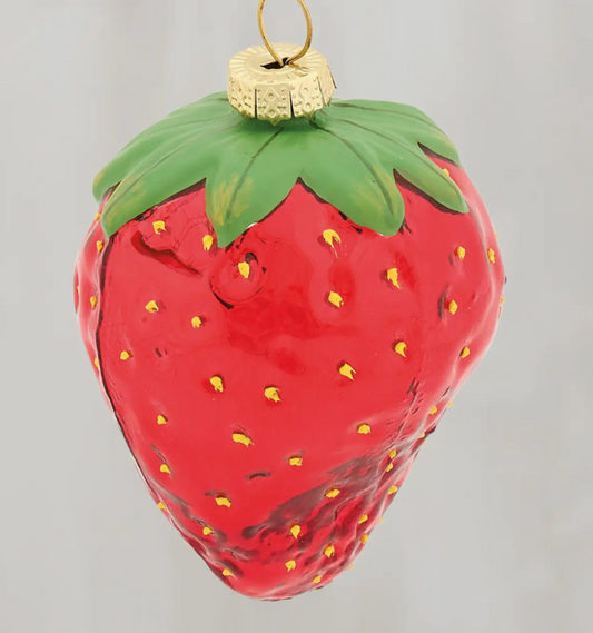 Glass Strawberry Ornament