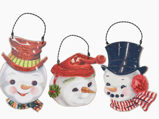 Vintage Snowman Cutout Ornaments