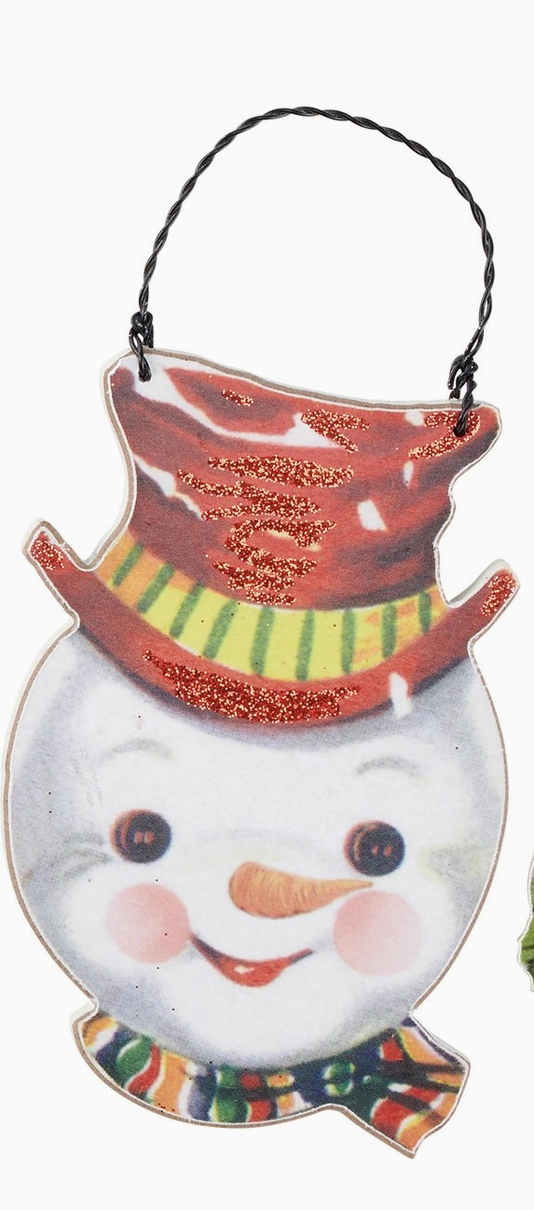 Vintage Snowman Cutout Ornaments