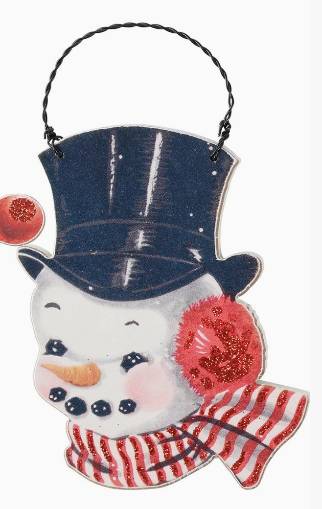 Vintage Snowman Cutout Ornaments