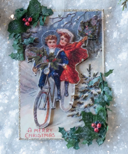 A Merry Christmas Postcard Ornament
